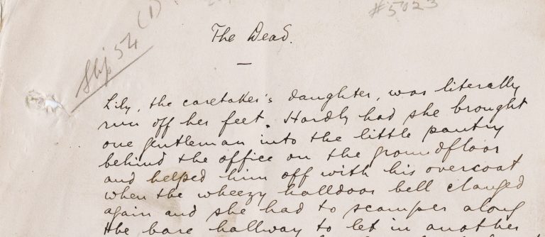 Manoscritto del racconto "I Morti".